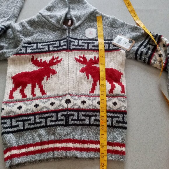 Canadiana Girls Shawl Collar full zip Sweater Size Small - Picture 4 of 5